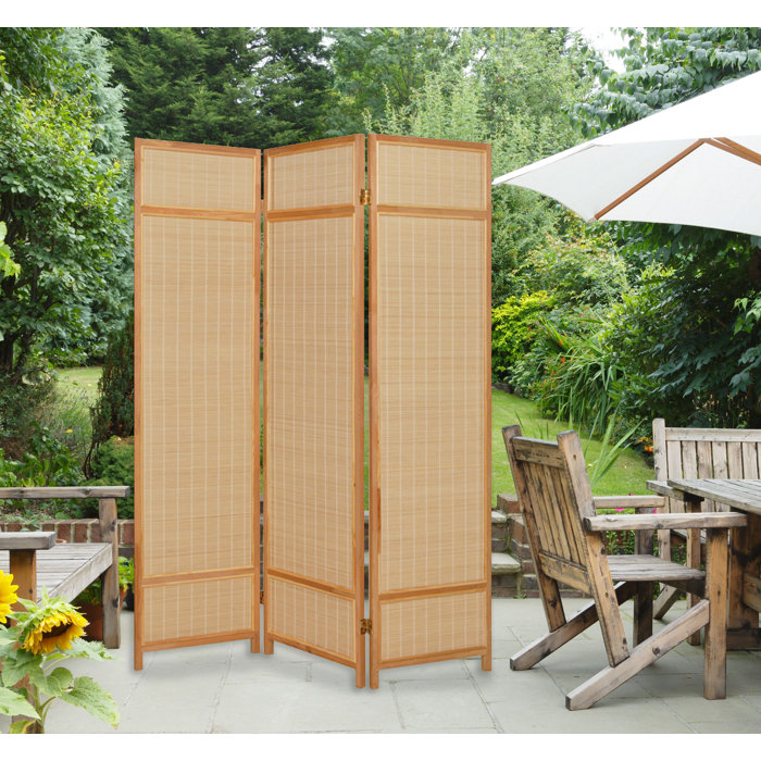 Bayou Breeze Staley 54'' W x 72'' H 3 Panel Bamboo/Rattan Folding
